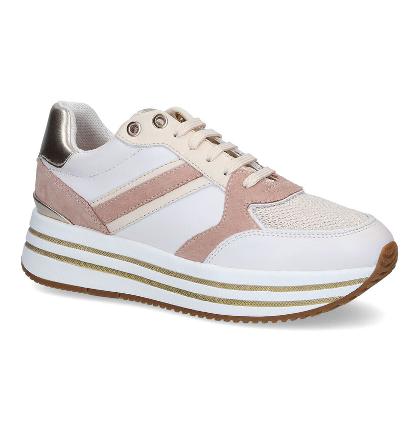 Geox Kency Ecru Sneakers voor dames (302222) - geschikt voor steunzolen