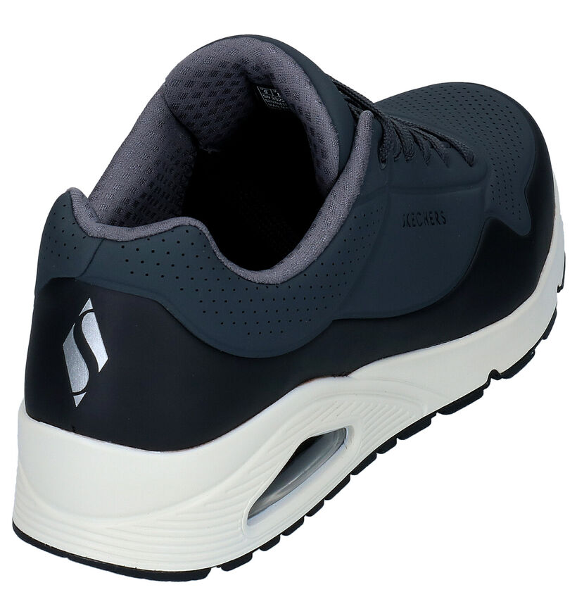 Skechers Uno Timeline Zwarte Sneakers in kunstleer (322938)