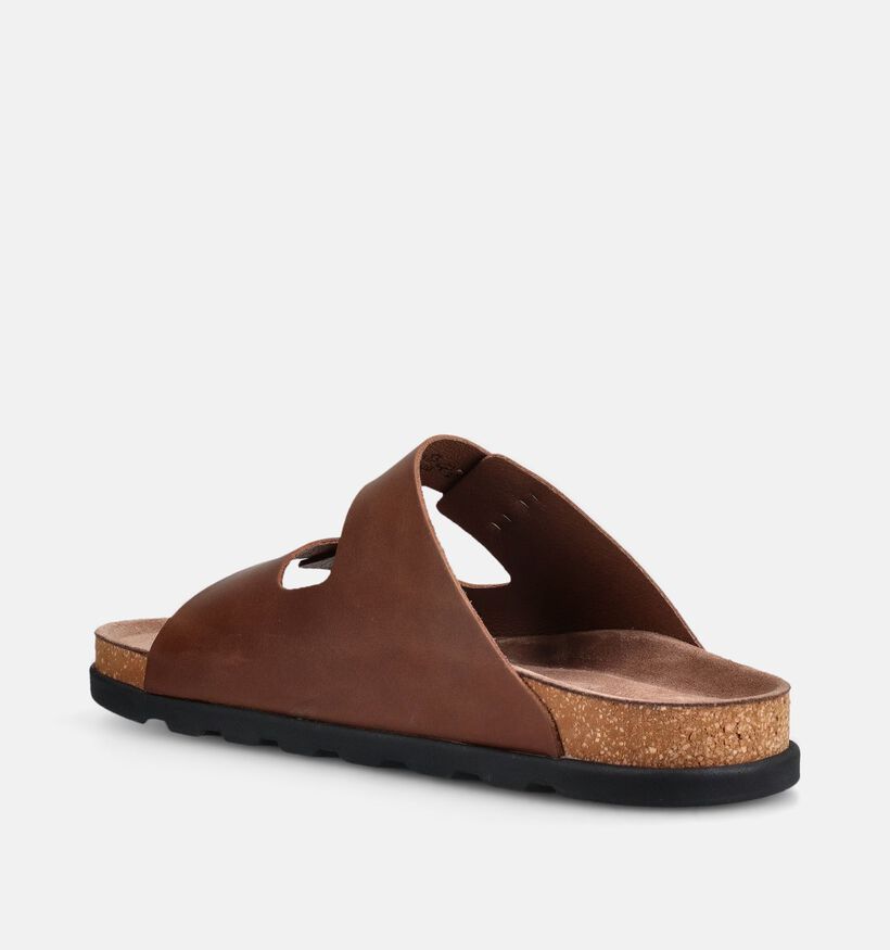 Rieker Nu-pieds plates en Brun fonc&eacute; pour hommes (370495)