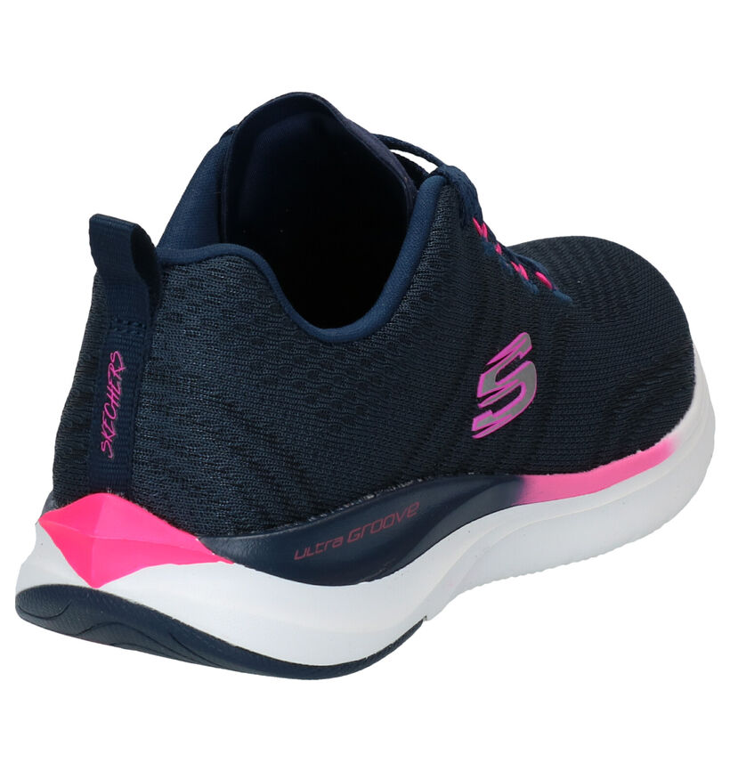 Skechers Ultra Groove Baskets en Bleu en textile (290284)