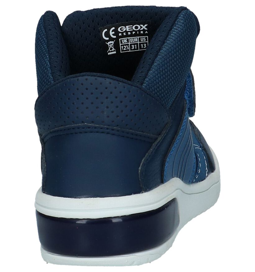 Geox Blauwe Hoge Sneakers met Lichtjes in kunstleer (223182)