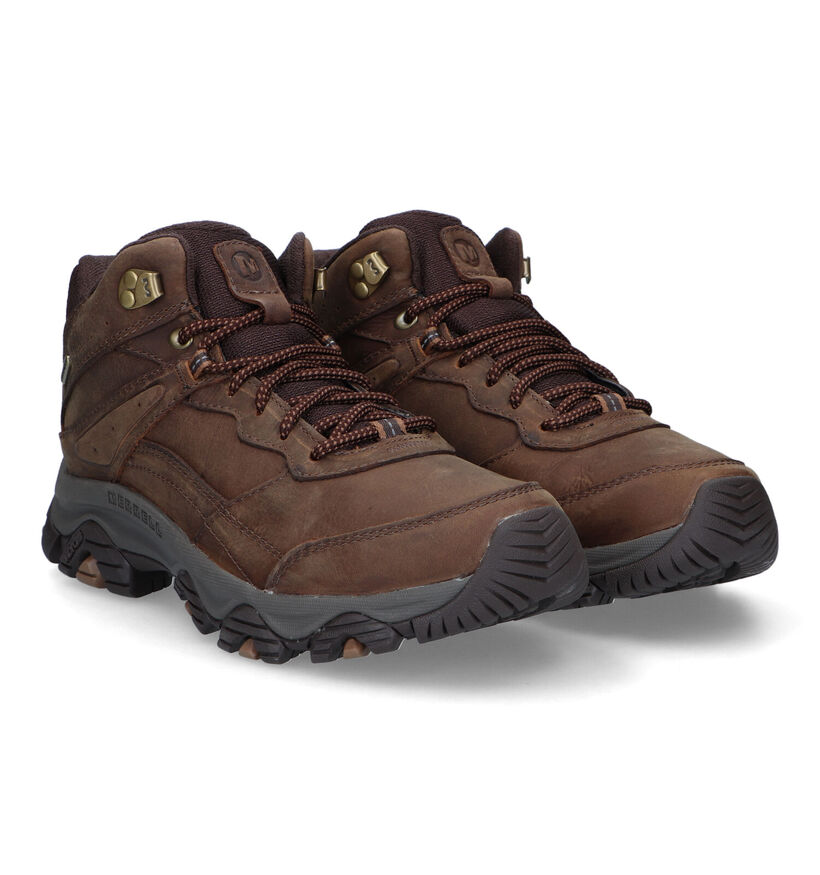 Merrell Moab Adventure 3 Chaussures de randonn&eacute;e en Cognac pour hommes (310187) - pour semelles orthop&eacute;diques