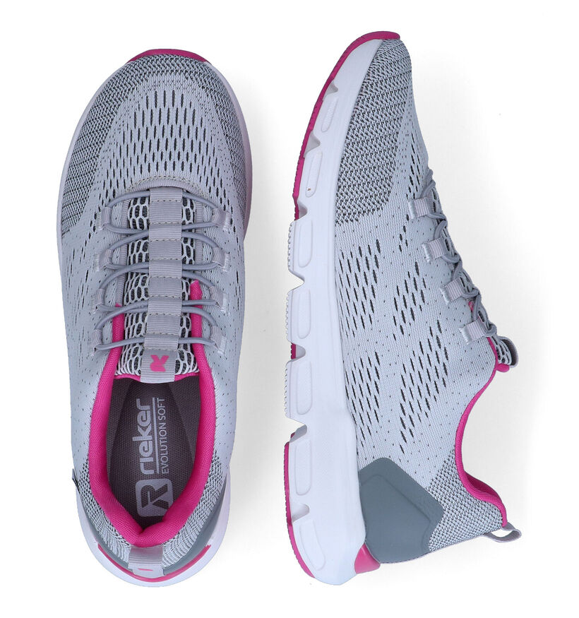 Rieker R-Evolution Grijze Slip-on Sneakers voor dames (310166) - geschikt voor steunzolen