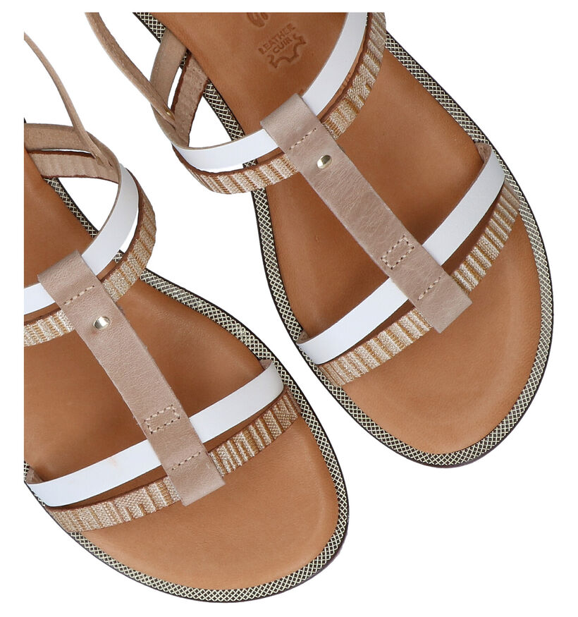 Tamaris Sandales plates en Beige foncé en cuir (289379)