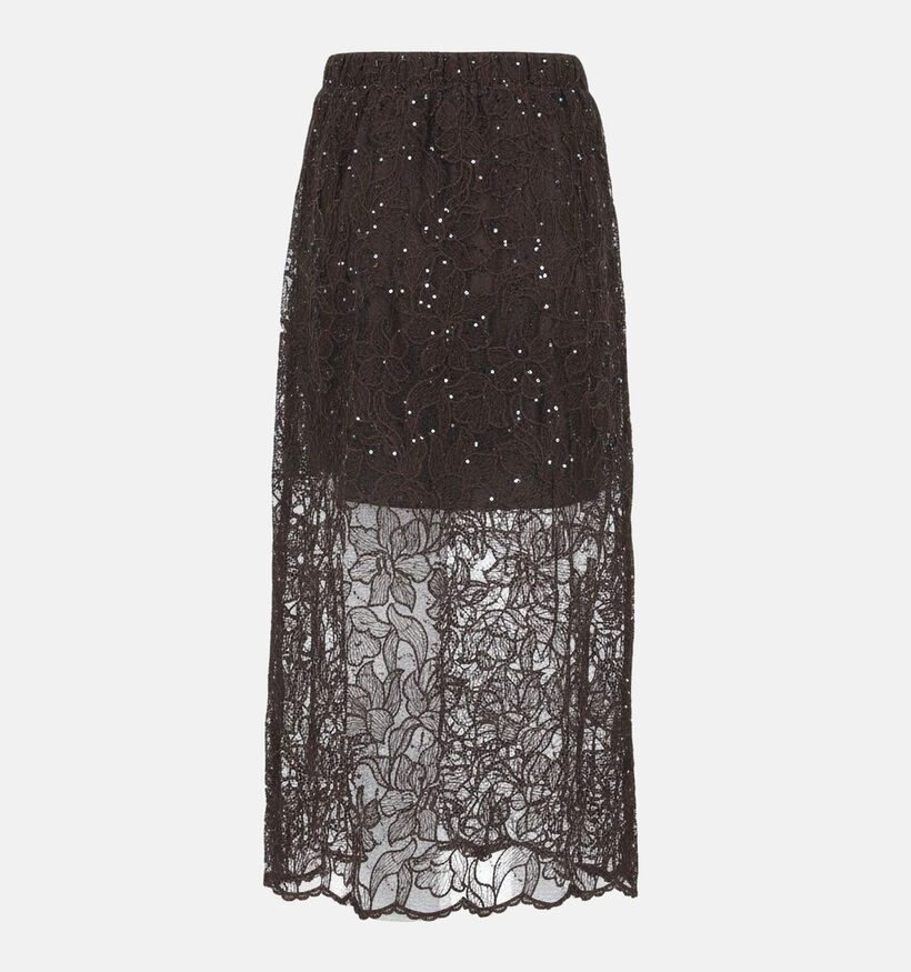 Pieces Louise Donkerbruine Midirok voor dames (374036)