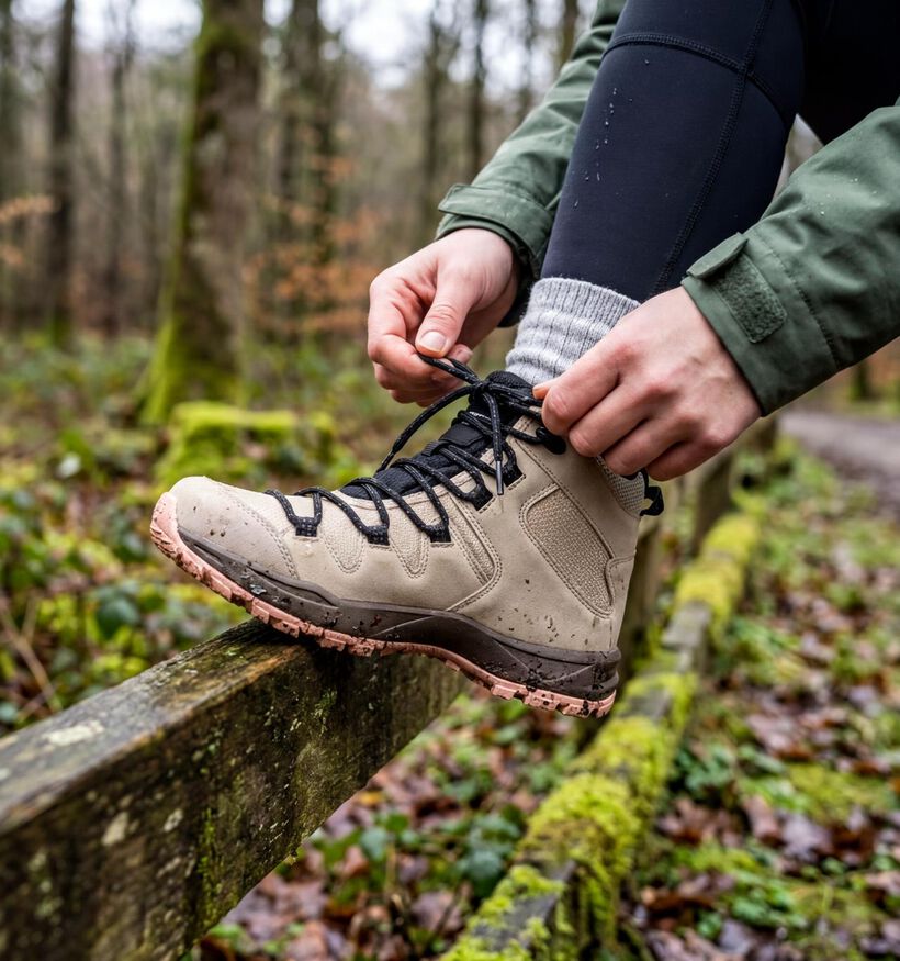 Icepeak Ansio MS Lichtbeige Halfhoge Wandelschoenen voor dames (380843) - geschikt voor steunzolen