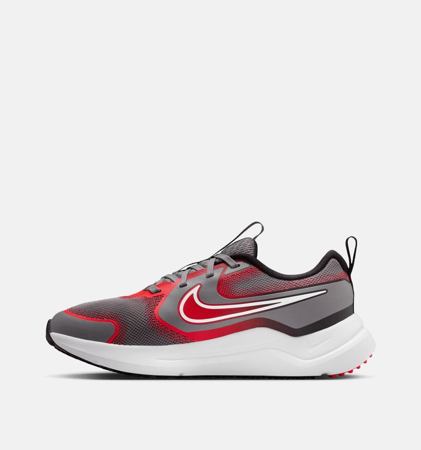 Nike Cosmic Runner Baskets en Gris/Rouge pour filles, gar&ccedil;ons (367246) - pour semelles orthop&eacute;diques