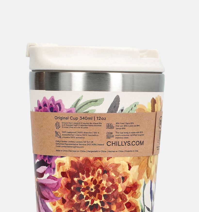 Chilly's x Emma Bridgewater Witte Koffiebeker 340ml met Bloemenprint voor dames (381625)