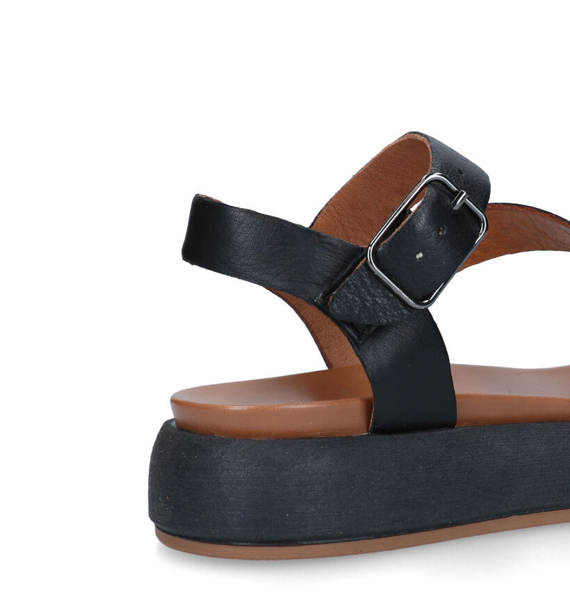 Inuovo Sandales plates en Noir pour femmes (356459)