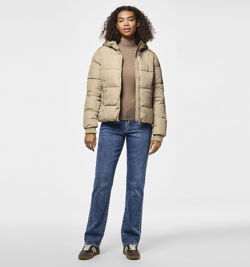 Pieces Bee Puffer Jacket Beige Jas voor dames (361159)