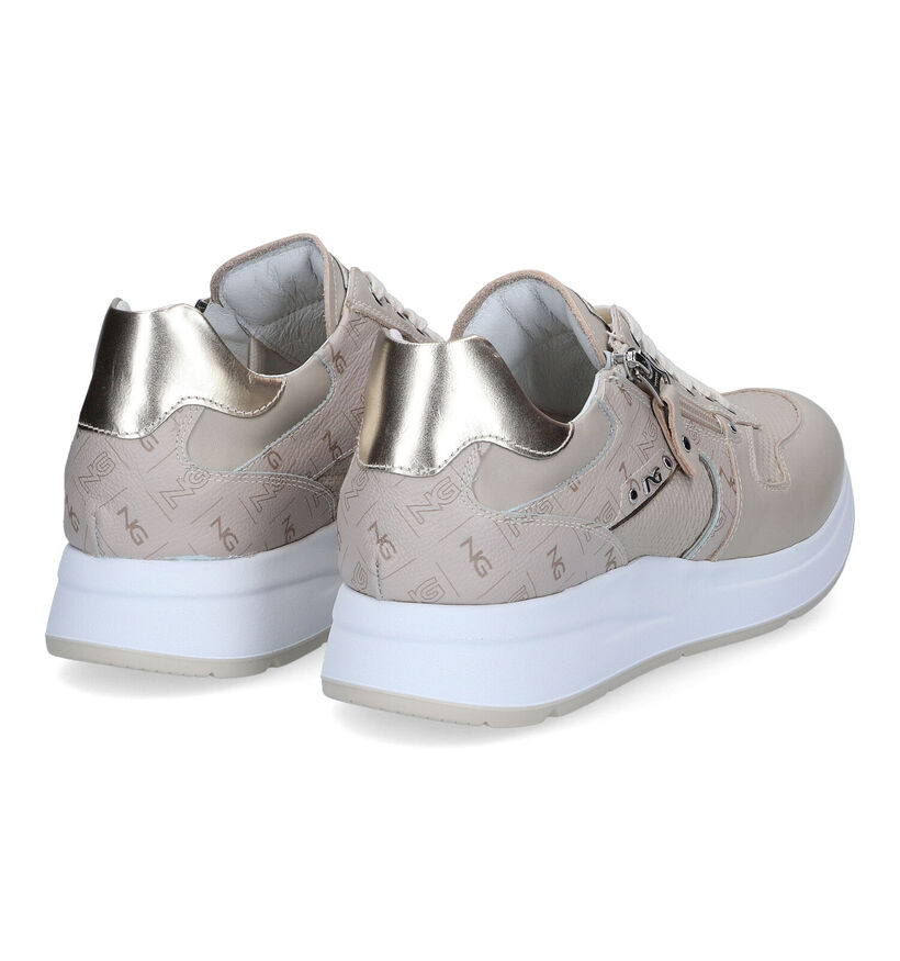 NeroGiardini Beige Veterschoenen in leer (307457)