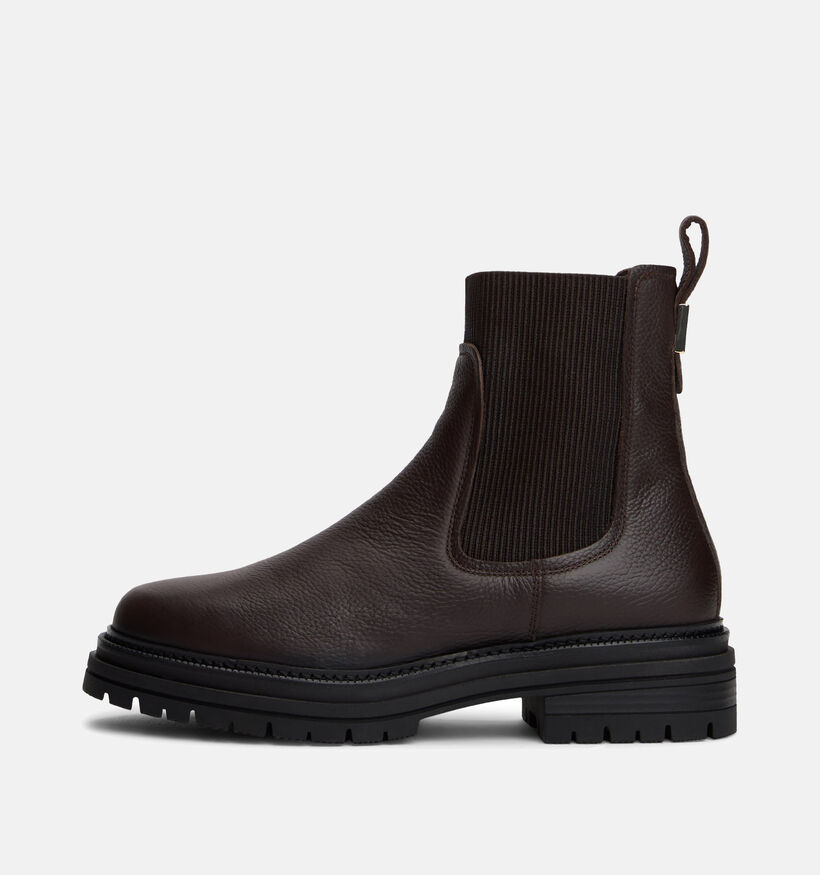 Tommy Hilfiger Plaque Pebble Bottines Chelsea en Brun foncé pour femmes (362368)