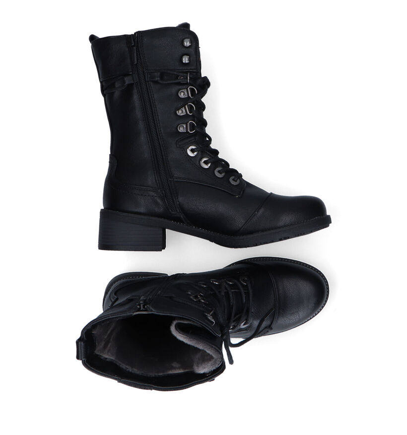 Mustang Bottes à lacets en Noir en simili cuir (313811)