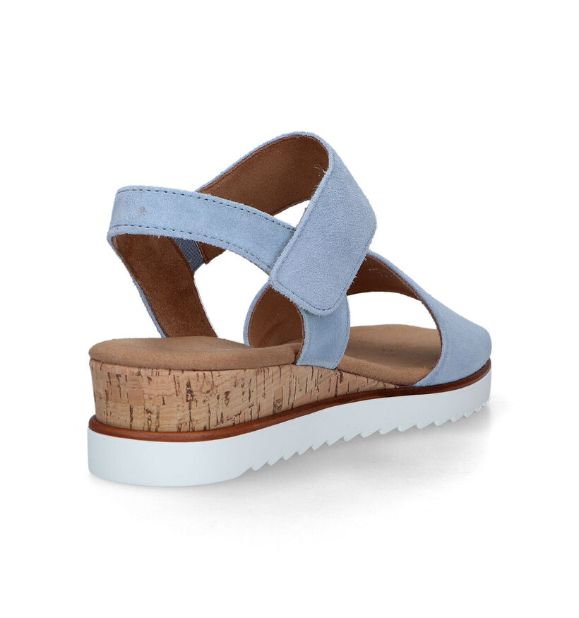 Gabor Comfort Sandales avec talon compensé en Bleu pour femmes (323123)