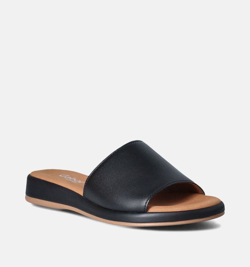 Gabor Zwarte Leren Slippers voor dames (355019)