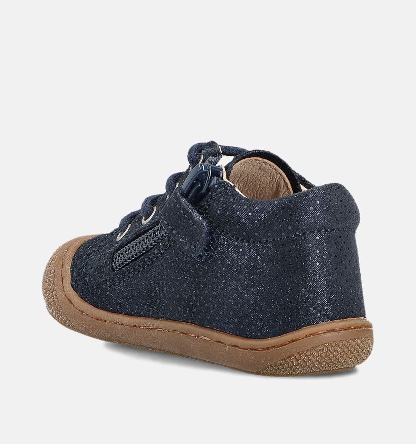 Naturino Cocoon Zip Suede Blauwe Babyschoenen voor meisjes (364264) - geschikt voor steunzolen