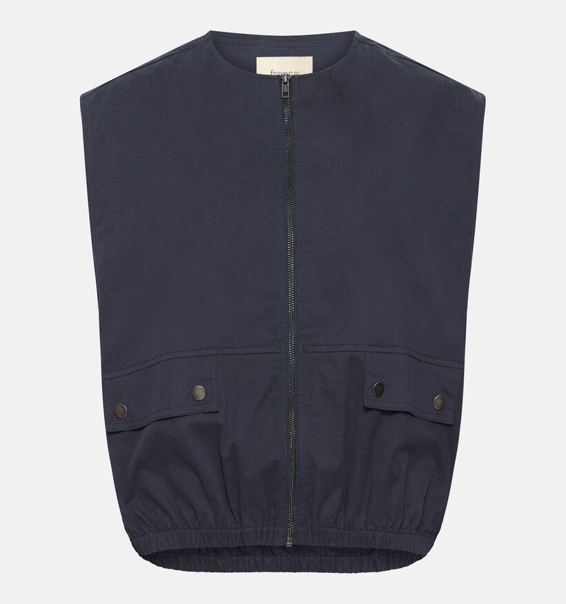 Fransa Frabilene Manteaux court en Bleu fonc&eacute; pour femmes (377904)
