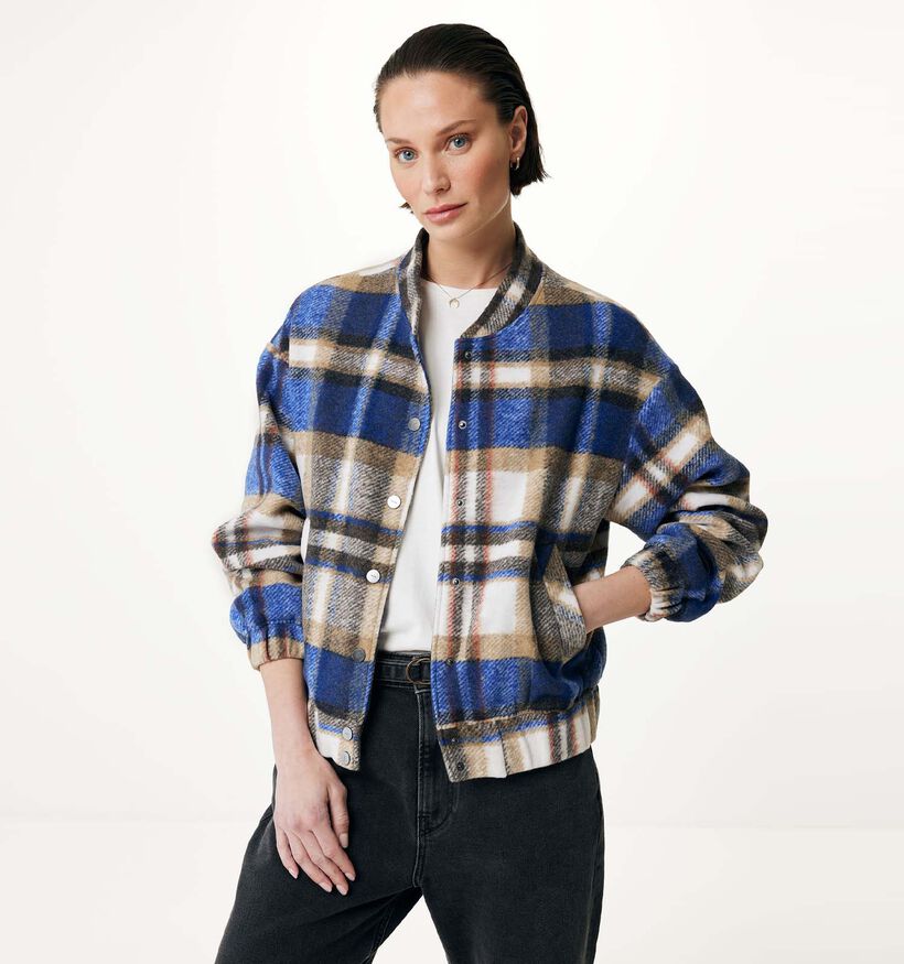 Mexx Blauwe Geruite jas voor dames (331534)