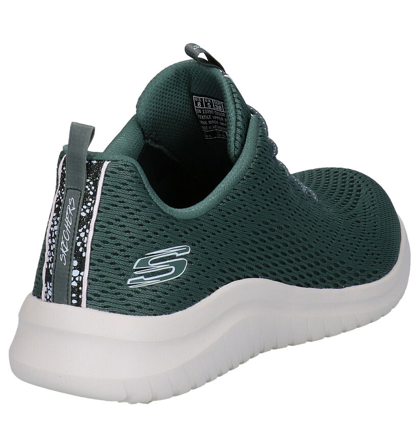 Skechers Ultra Flex Kaki Sneakers in stof (295598)