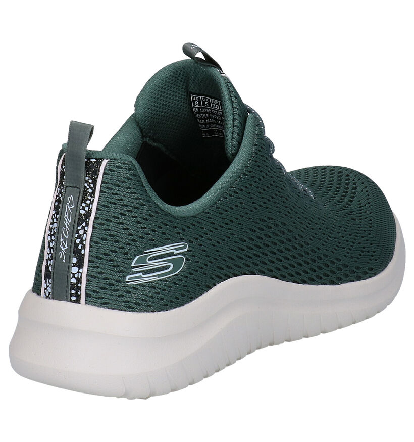 Skechers Ultra Flex Baskets en Vert Kaki en textile (295598)