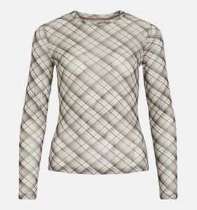 Vila Voletteis Tartan Longsleeve en Beige pour femmes (366149)