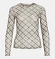 Vila Voletteis Tartan Beige T-shirt met Lange Mouwen voor dames (366149)