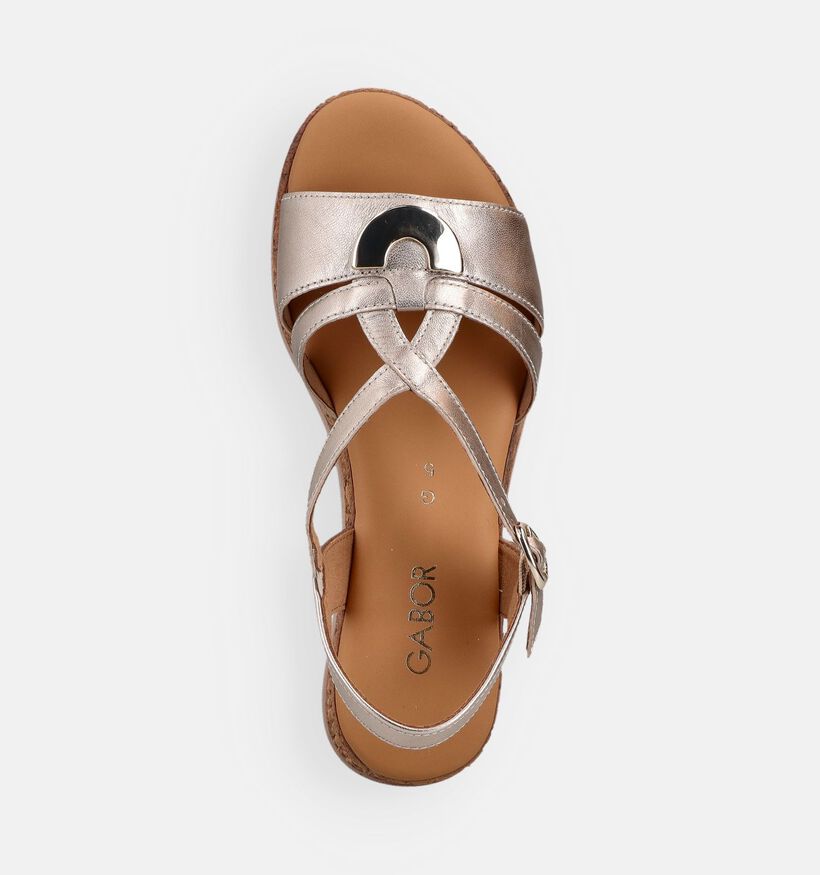 Gabor Sandales compens&eacute;es en Or pour femmes (371126)