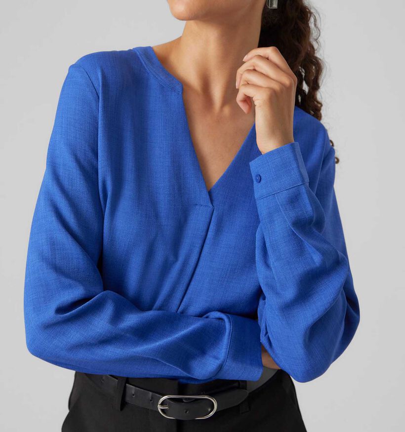 Vero Moda Marla Blouse lin en Bleu pour femmes (334138)