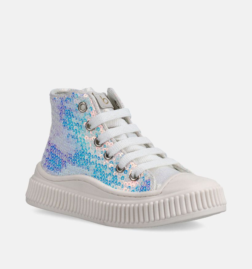 Beberlis Witte Hoge Sneakers Sequins voor meisjes (372115) - geschikt voor steunzolen