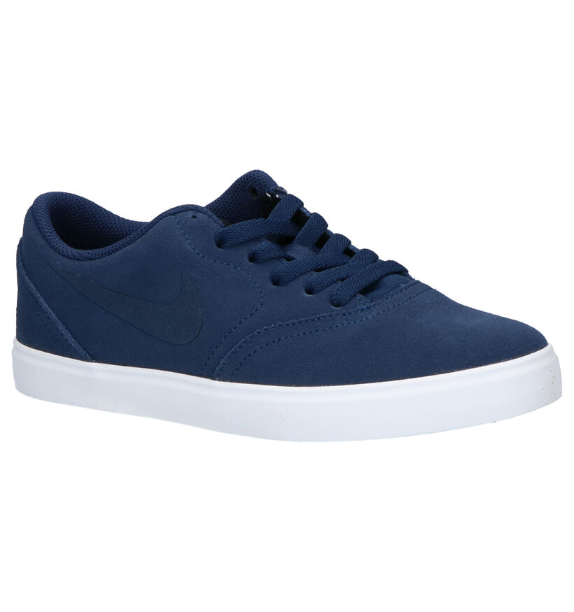 Nike SB Check Baskets en Bleu en daim (261661)