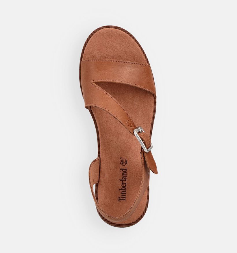 Timberland Calista Bay Backstrap Sandales plates en Cognac pour femmes (369106)