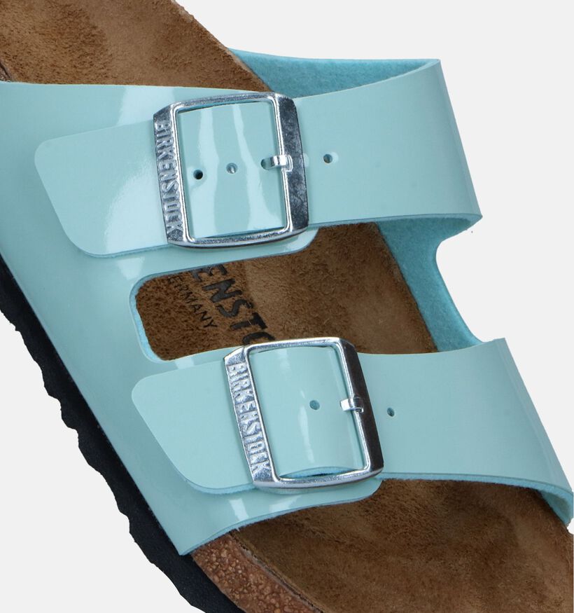 Birkenstock Arizona Birko Flor Patent Blauwe Slippers voor dames (337981)