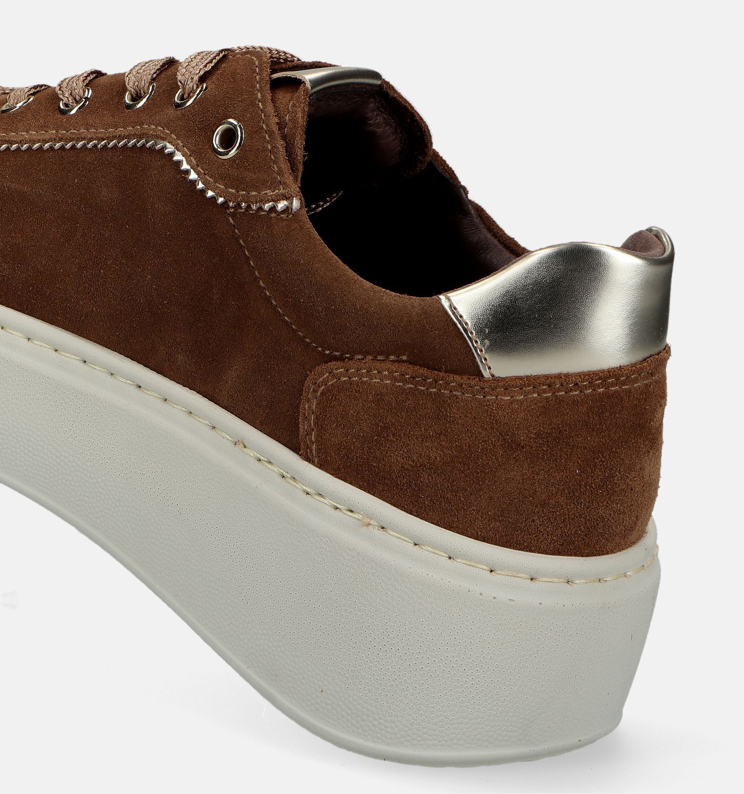 NeroGiardini Cognac Sneakers met plateauzool Dames Sneakers Online op TORFS.BE