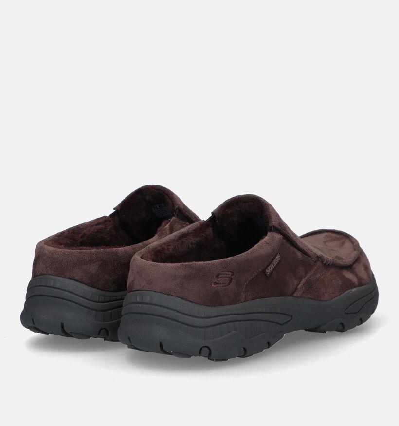 Skechers Relaxed Fit Pantoufles en Marron pour hommes (328388) - pour semelles orthopédiques