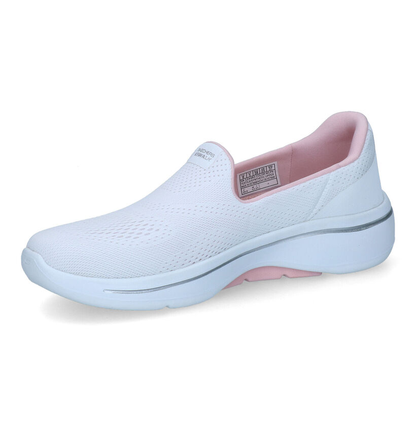 Skechers Go Walk Arch Fit Witte Slip-on Sneakers in stof (302119)