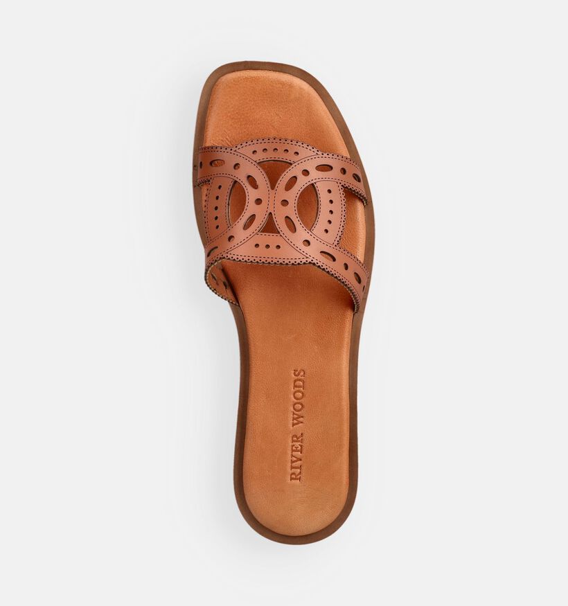 River Woods Catleen Nu-pieds plates en Cognac pour femmes (373090)