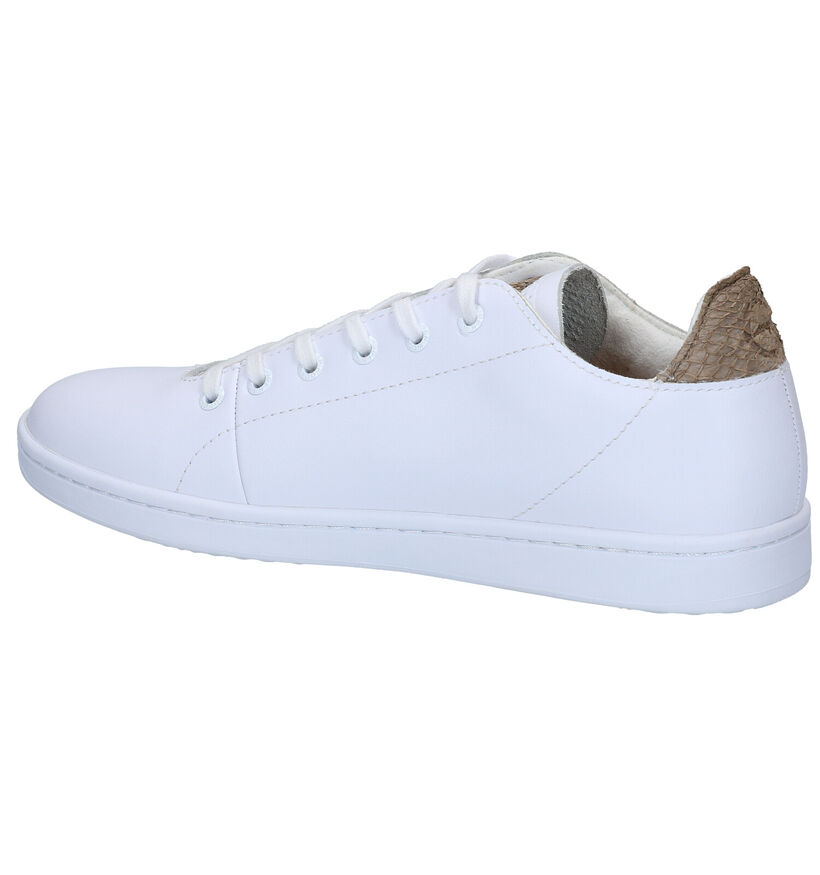 Woden Baskets habill&eacute;es en Blanc en cuir (286982)