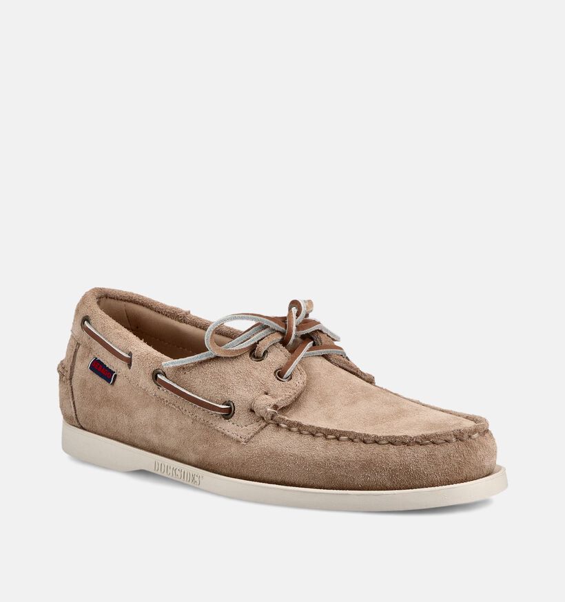 Sebago Dockside Portland Flesh Out Chaussures bateau en Taupe pour hommes (370265)