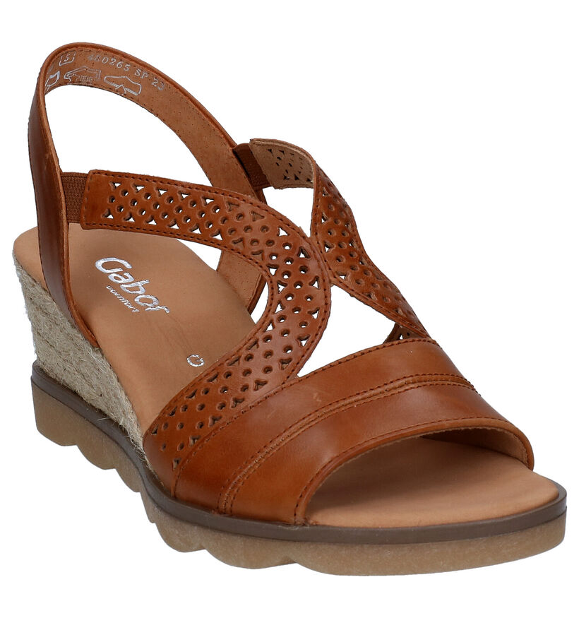 Gabor Cognac Sandalen in leer (271730)