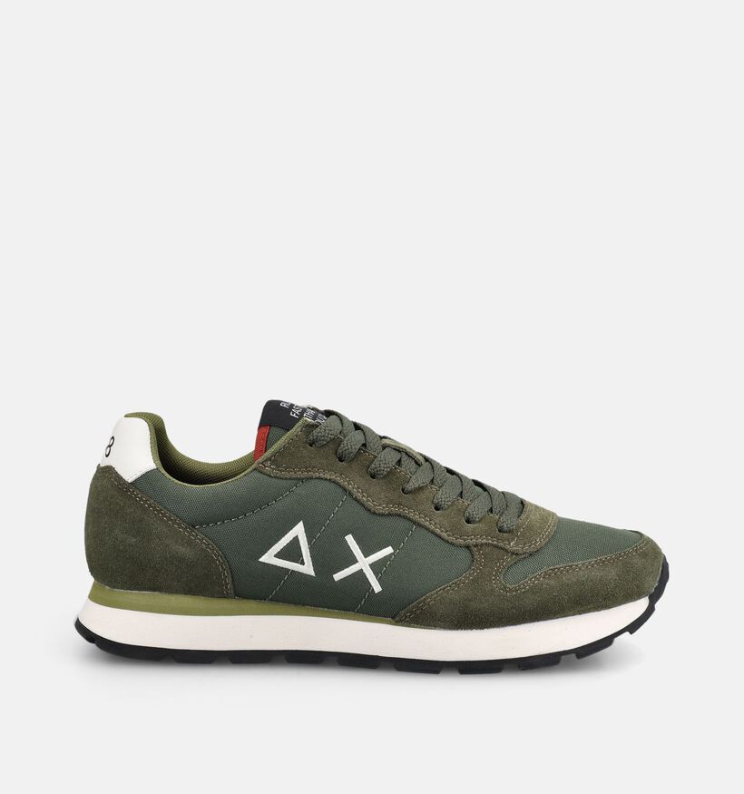 Sun68 Tom Solid Chaussures plates en Vert kaki pour hommes (379395) - pour semelles orthop&eacute;diques