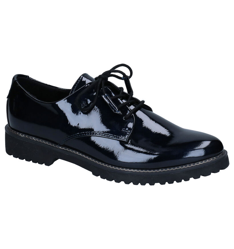 Marco Tozzi Feel Me Zwarte Veterschoenen in kunstleer (277623)