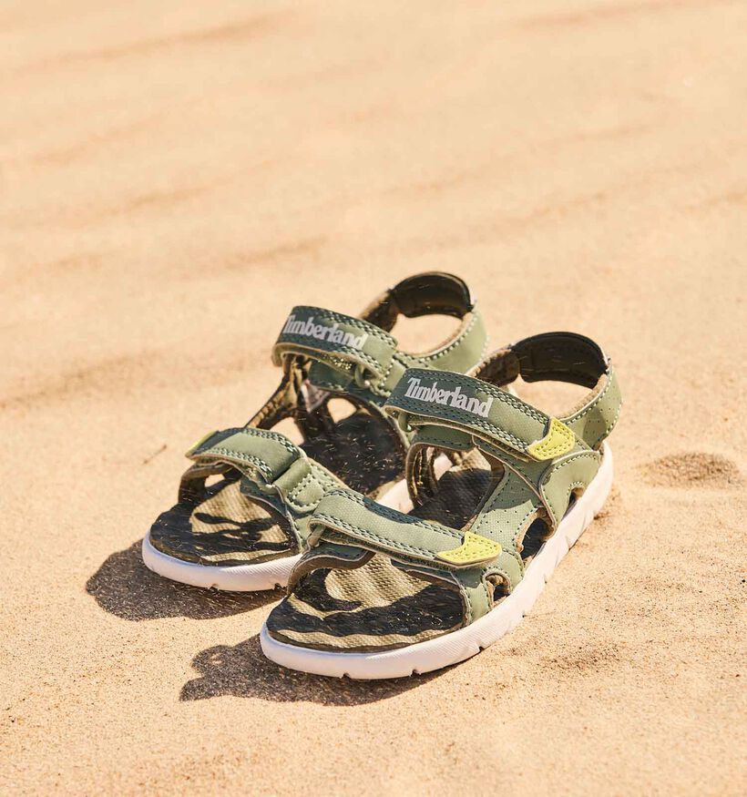 Timberland Perkins Row Backstrap Sandales en Vert pour filles, garçons (352625)