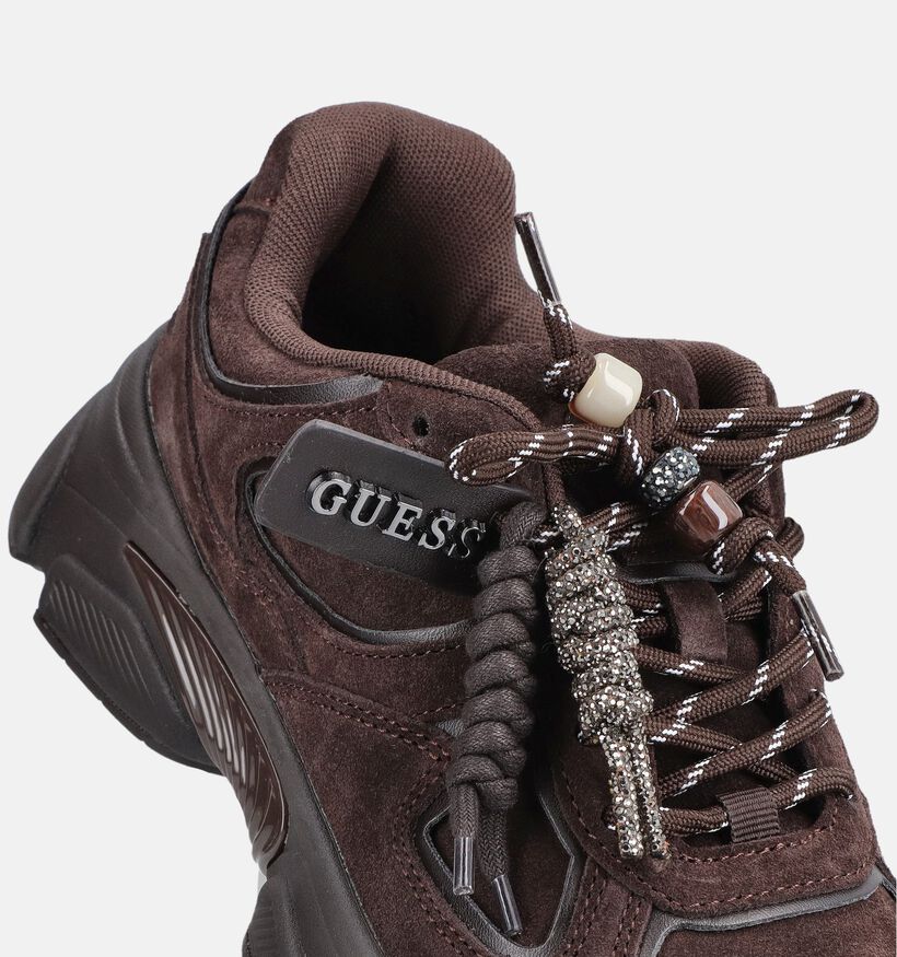 Guess Irrina Donkerbruine Sneakers voor dames (379509) - geschikt voor steunzolen