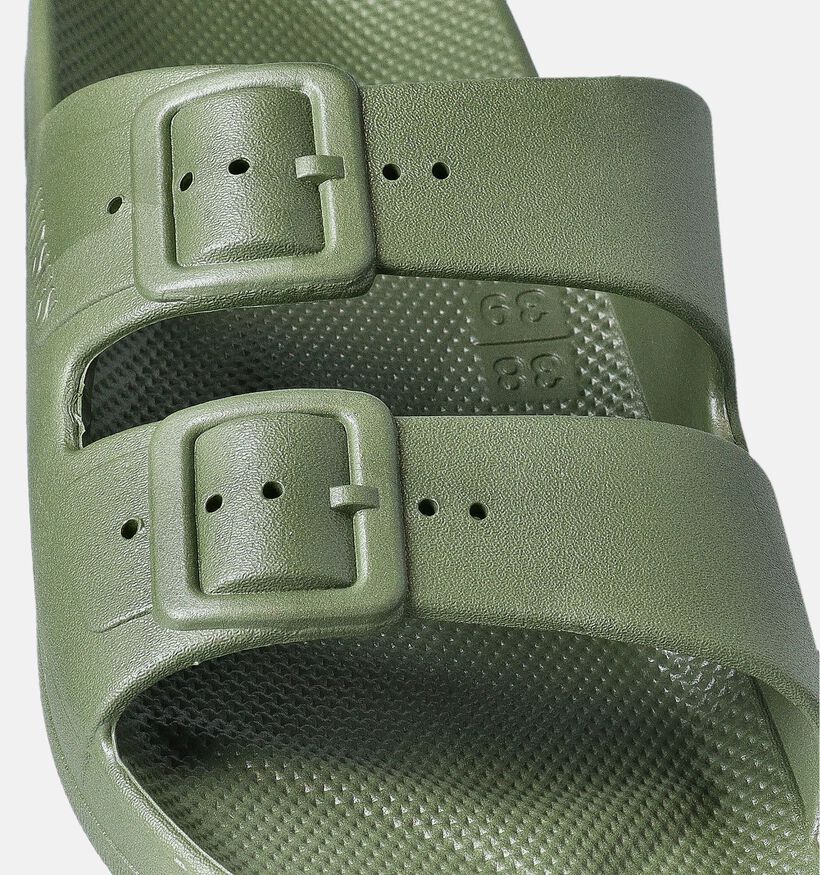 Freedom Moses Basic Claquettes en Vert kaki pour femmes (354876)