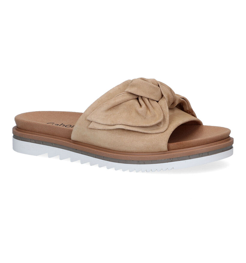 Gabor Beige Slippers in daim (306162)