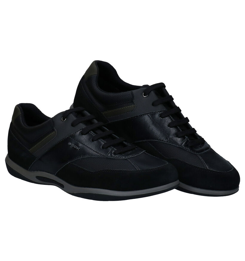 Geox Volere Chaussures à lacets en Noir en cuir (294768)