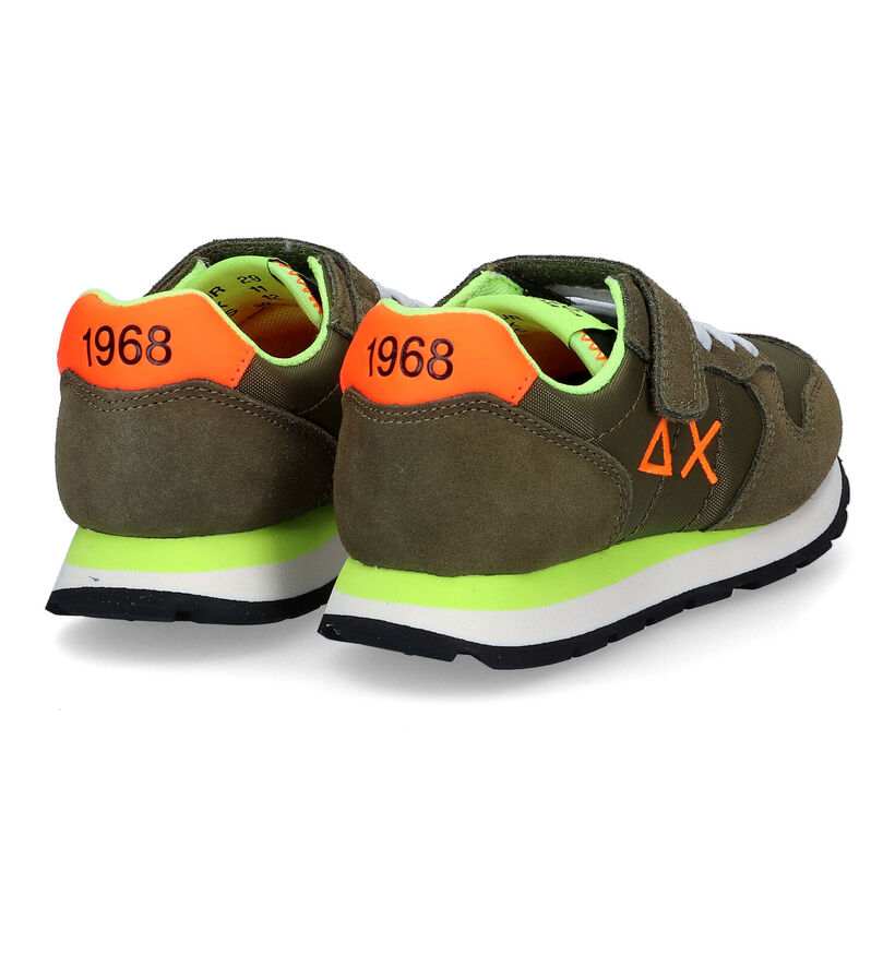 Sun 68 Baskets basses en Vert kaki en nubuck (306563)