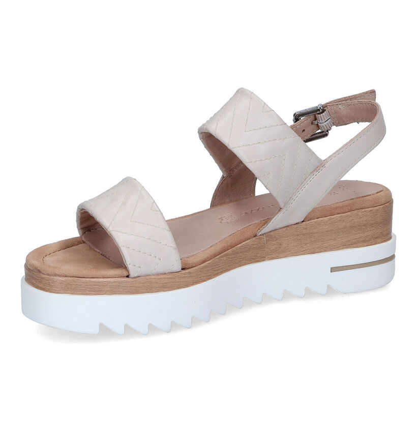 Marco Tozzi Beige Sandalen in leer (307640)