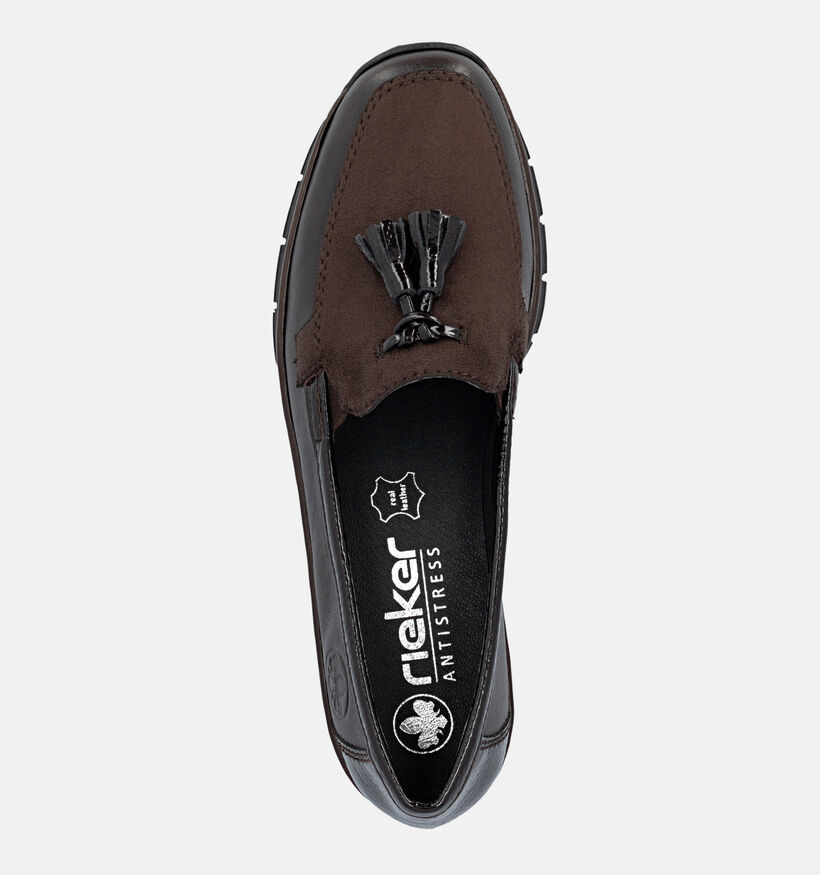 Rieker Antistress Chaussures plates en Brun fonc&eacute; pour femmes (376591)