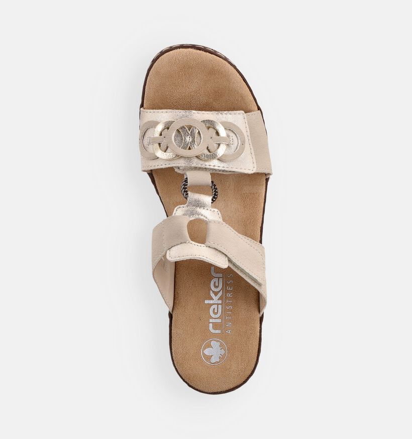 Rieker Beige Slippers met sleehak voor dames (370447)